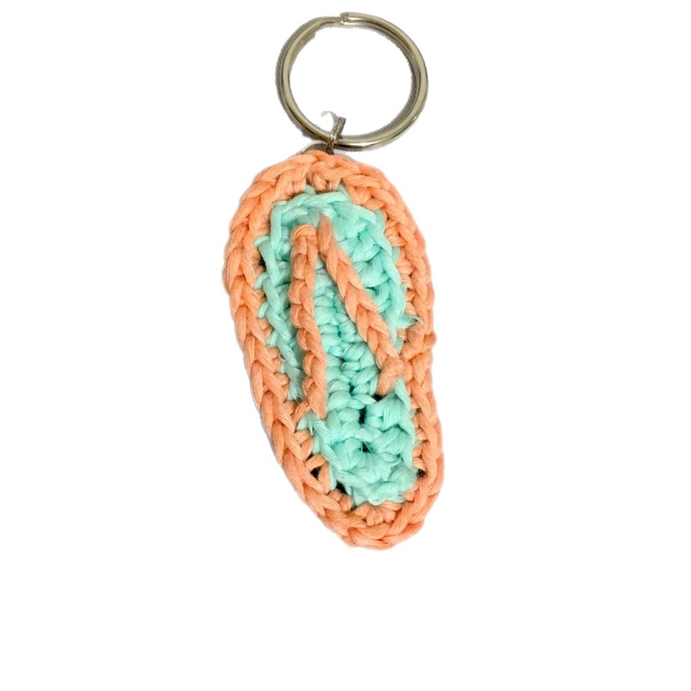 Glow In The Dark Crochet Sandal Keychain